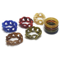 Koreanische Art Vintage klobigen Design leere Kunststoff Acryl harz Ring Schmuck Unisex