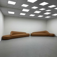 Sofá Seccional Modular de Lujo Moderno Nórdico, Curvo en Forma de Serpiente, de Cuero PU Duradero, Diseño Orgánico Pebble, para Villa, Gimnasio, Hospital, Sala de Estar