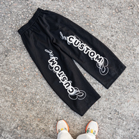 Pantalon formel personnalisé en nylon à taille mi-haute, séchage rapide, avec logo brodé ou sérigraphié, coupe empilée, style jogger évasé