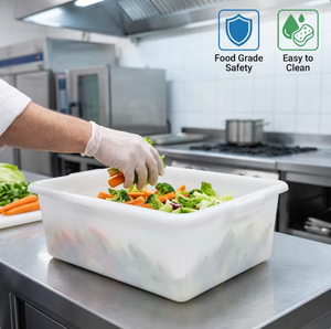 Commercial PP <b>Plastic</b> Storage Bin Dishwasher-Safe Odor-Resistant Kitchen Bakery Cosmetic Tools Storage Stackable <b>Tote</b> Food - Product Image 5