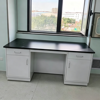 Table de laboratoire en acier à prix de gros avec plateau en résine époxy et armoire de rangement pour laboratoire de microbiologie