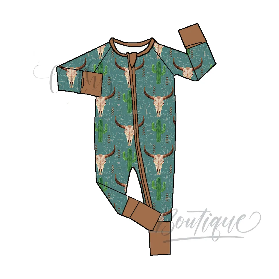 Oem/Odm Boerderijdieren Patchwork Bamboe Babykleding 95% Bamboe 5% Spandex Tweeweg Slaappyjama