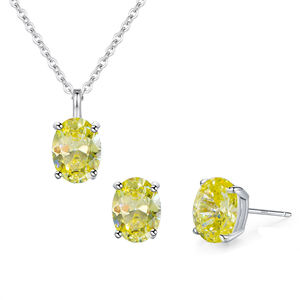 ขายร้อน ขายส่ง ต่างหูเงินแท้ S925 คุณภาพสูง ประดับเพชรทรงรีสีเขียว ชุดเครื่องประดับสำหรับผู้หญิง ใส่ได้ทุกวัน - Product Image 1