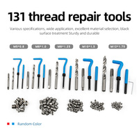 131 PCs Metric Blue Box Hand Thread Repair Tool Kit OEM Rethread Stripped Wire Thread Insert M5 M6 M8 M10 M12 Helicoil Insert