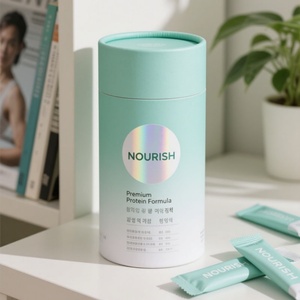 กล่องกระดาษทรงกระบอกสำหรับบรรจุภัณฑ์อาหาร เกรดสำหรับอาหาร ทำจากวัสดุรีไซเคิล เหมาะสำหรับเครื่องดื่มชนิดแข็ง คอลลาเจนเสริมอาหาร โปรตีนผง - Product Image 2