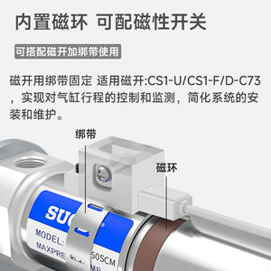 Mini cylindre MF, petit cylindre à piston magnétique de type Airtac en acier inoxydable pour les industries agricoles 20/25/32/40x20/50~200 - Product Image 4