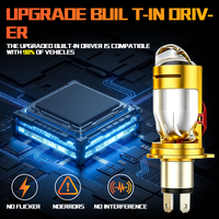 Phares automobiles JHS Light, lampe Fisheye, Golden M01J Z9 H4 9003 HB2, mini projecteur bi-LED, ampoule de phare pour moto et voiture