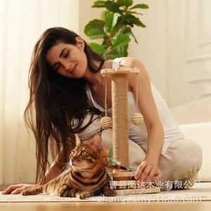 Sisal cat <b>scratching</b> <b>post</b>, vertical, wear-resistant, lint-free, household cat toy, self-entertaining and fun-relieving cat - Product Image 1