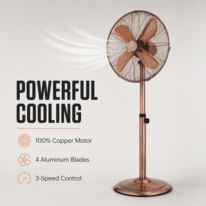 Ventilatore a piantana in metallo retrò personalizzabile OEM ODM con logo, 16-18 pollici, 50W-60W, certificato GS CE RoHS, fornitore di fabbrica, fornitura all'ingrosso - Product Image 6