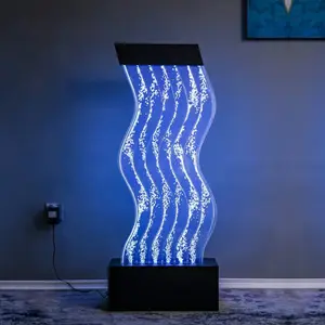 Modern Wave Designs Indoor LED-Light Acrylic Bubble Wall Water Features Handcrafted Panel Techniques Wedding Screen Room Divider