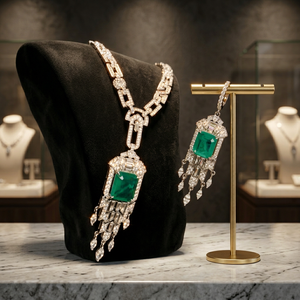 Collar de Lujo Vintage de Plata de Ley de Alta Calidad con Baño de Rodio y Circonitas Cúbicas de Fantasía en Venta - Product Image 3