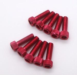 Red Aluminium Hex Head <b>Screws</b> Metric Standard Thread Anodized Finish - Product Image 1