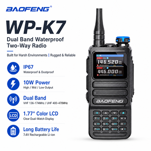 Walkie Talkie WP-K7 Resistente al Agua IP67, Radio Bidireccional de Banda Dual VHF/UHF de 10W, Largo Alcance (0-10KM), Batería de 2000-2500mAh - Product Image 1