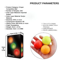 Ballon de golf personnalisé en gros, de qualité supérieure, à absorption automatique de la lumière, aux normes de tournoi, à double couche, à rebond élevé et élastique