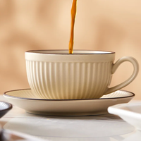 Tasse à café et soucoupe en céramique de citrouille de Style rétro Offre Spéciale ensemble tasse à latte de Style mignon Unique pour le bureau à domicile