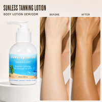 Lotion bronzante végane à formule personnalisée avec vitamine C et tisane pour hydrater et éclaircir la peau, soin corporel, marque privée