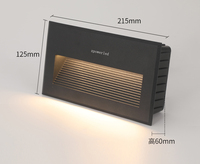 Lumière LED encastrée pour escalier mural, forme carrée, finition aluminium blanc, 24V 110V 220V, blanc chaud, 3W