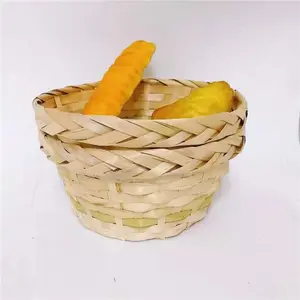 Cesta de bambu para frutas, ovo de tecido barato, vegetais, doces, armazenamento, cesta de bambu