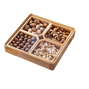 Customized Round Dried Fruit Box With Lid 4-7 Compartments Standing Type <b>Storage</b> <b>Tray</b> For Snacks And Candy - Product Image 5