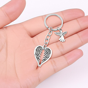 Chaveiro Vintage Anjo da Guarda com Asas em Formato de Coração para Mulheres e Homens, Acessório de Bolsa, Joia, Presente - Product Image 3
