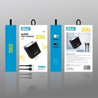 Chargeur mural USB 200W avec prise US EU UK, câble Type C, QC3.0, chargeur rapide pour téléphone portable, adaptateur secteur USB 200W à charge rapide