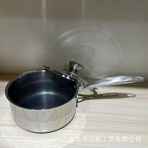 Olla para leche de acero inoxidable 304 con revestimiento antiadherente tipo panal para comida de bebé, apta para todo tipo de cocinas. - Product Image 1