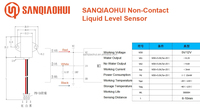 SANQIAOHUI IP67 capteur de proximité de liquide capacitif étanche détecteur de niveau d'eau sans contact