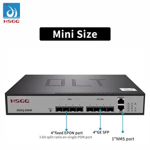 HSGQ-E04M Mini Olt C300 Ma5608t Fiber 2 Port 4 Port Fiber Optic Modem Gepon Olt Price Epon OLT