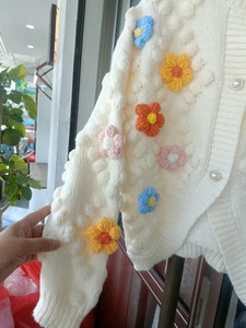 เสื้อสเวตเตอร์ถักโครเชต์มือสำหรับผู้หญิงเสื้อสเวตเตอร์ปักลายดอกไม้แบบลูกบอลสามมิติใหม่ฤดูใบไม้ร่วงและฤดูหนาวของ2023 - Product Image 3