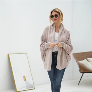 Pure plus size women's sweaters batwing sleeve cardigan hollow design oversized wrap cardigan sweater for women