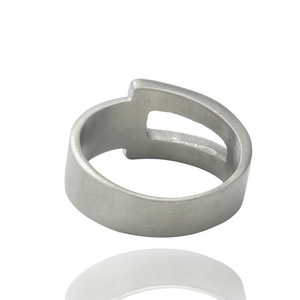 Geometric <b>Titanium</b> Steel Hollow <b>Ring</b> Silver Men's Fashion Jewelry Gift 21001 - Product Image 2