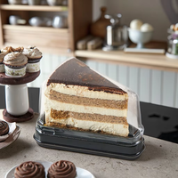 Boîtes à gâteaux en plastique jetables personnalisables, couvercles hauts, mini contenants triangulaires pour tiramisu, tranches de gelée, desserts, cadeaux alimentaires