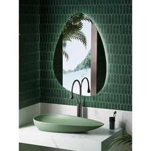 Lavabos de baño <span class=keywords><strong>Lavabo</strong></span> de cerámica de forma irregular de color <span class=keywords><strong>verde</strong></span> Lavabos de mano creativos personalizados - Product Image 2