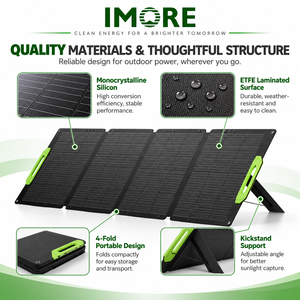 Panneau solaire pliable 300W avec connecteurs MC4, efficacité 23%, ETFE IP67 pour stations d'alimentation portables, camping, camping-car et utilisation en extérieur - Product Image 3