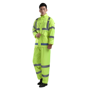 Combinaison de pluie pour les travailleurs de la construction routière, combinaison de pluie imperméable de haute qualité et durable, veste + pantalon uniforme - Product Image 2