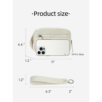 Dompet Pergelangan Tangan Wanita Model Quilted Nylon Trendy, Anti RFID, 3 Resleting, Tas Clutch Ponsel Panjang, Kapasitas Besar, Grosir