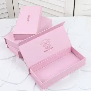 Luxurious Custom Logo Pink Cardboard Magnetic Gift Packaging Box