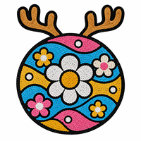 En gros, Patch de Noël à sequins brillants, Badge thermocollant pour veste et sweat à capuche