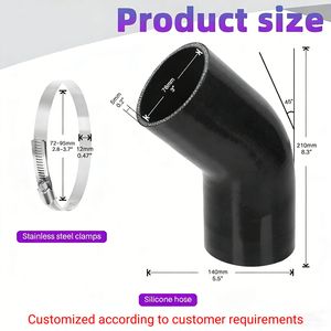 Selang Radiator Pendingin Fleksibel OEM Kustom 30/45/90/135/180 Derajat untuk Perakitan Mesin Kendaraan Rekayasa, Selang Turbo Silikon - Product Image 2