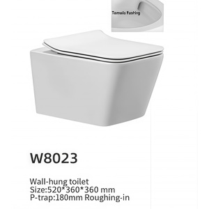 WC Sospeso Fatto a Mano Stile Pittura a Inchiostro Cinese Design Moderno Doppio Scarico Forma Quadrata Personalizzabile per <span class=keywords><strong>Bagno</strong></span> - Product Image 6