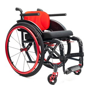 Silla de ruedas manual de aleación de aluminio ligera deportiva con respaldo plegable portátil de liberación rápida para uso doméstico de viaje - Product Image 5