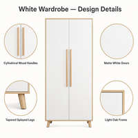 Armoire de chambre moderne - Meuble de rangement en MDF durable et écologique pour petits espaces avec assemblage par panneaux