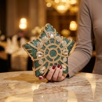 Pochette Étoile en Strass pour Femme, Sac de Soirée Unique en Cristal, Sac de Fête Vintage avec Poignée, Mini Sac à Main de Luxe en Chaîne Diamantée