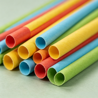 Pailles en papier jetables de couleurs assorties en gros, pailles biodégradables colorées pour les magasins et les supermarchés