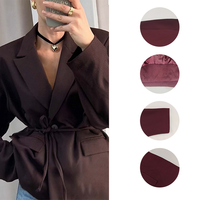 Manteau Oversize Ceinturé en Tissu de Luxe avec Nœud à la Taille, Style Chic et Haut de Gamme, Plusieurs Couleurs Disponibles, Vêtements Femme