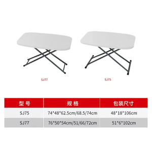Height Adjustable Folding <b>Study</b> <b>Desk</b> Table 1-2 Person Portable Table for Home Furniture and Laptop Use Outdoor Night Markets - Product Image 4