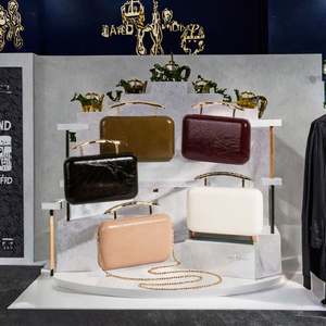 Bolso de mano clásico de alta calidad para mujer, hecho a mano con cuentas de metal dorado y plateado para fiesta de noche con fo - Product Image 3