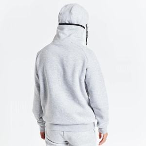 Sweat à capuche personnalisé OEM avec impression unie, cagoule polaire, sweats à capuche masqués pour hommes - Product Image 5