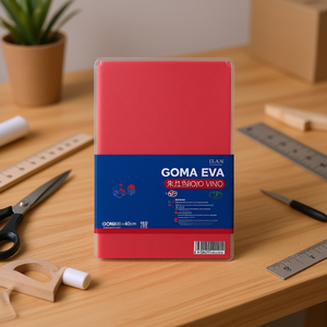 Foglio di Schiuma EVA Ilan 60x40cm Colore Rosso Vino Materiale per Artigianato - Product Image 3