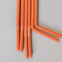 Cuillère écologique compostable gobelet boisson décorations intéressant rétractable boire avec 3mm Boba pailles à boire en plastique